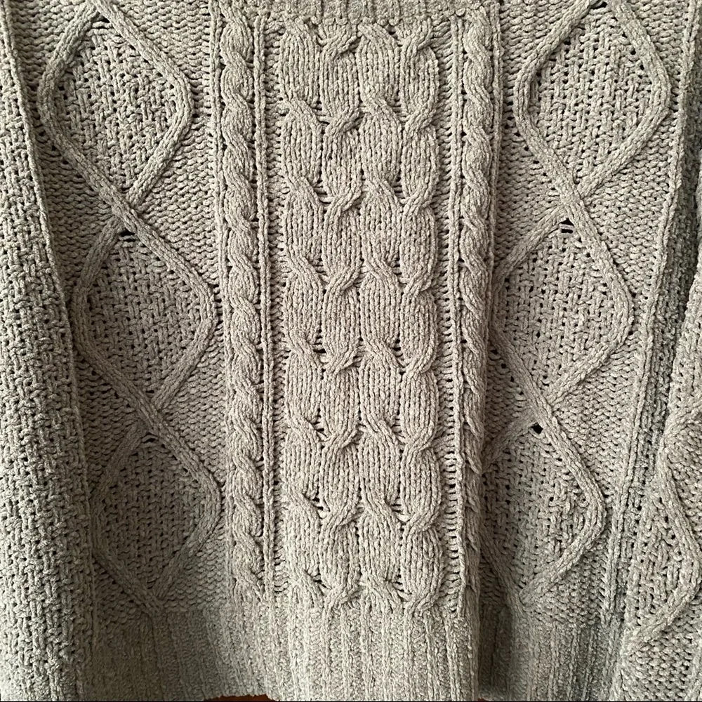 NWT Arizona Jean Company Olive Green Cable Knit Oversized Cropped Sweater XL - Picture 3 of 5